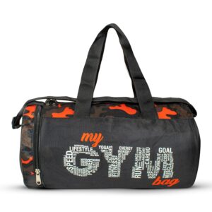 GREYTEN Gym Bag for Men & Women, Small Duffel Bag for Sports, Gyms, Duffel Bag Gym Bag, Polyester Sports Duffle/Shoulder/Gym Bag for Tennis, Dance, Golf, Football, Crossfit & Swimming (Camo Orange)