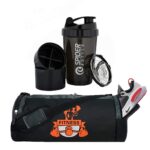 Gym Bag Combo for Men ll Gym Bag Bottle ll Gym kit for Men ll Gym Bag with Shoe Compartment Gym & Fitness Kit (700ml)