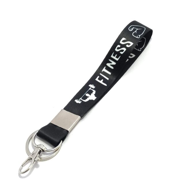 Gym Body Fitness Fabric Keychain Black