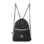 H-HEMES Drawstring Backpack Small Bag Gym Bag for Women & Men With Front Zipper Pocket 12L Dori Bag