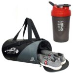 Hang It Gym Bag Combo for Men ll Gym kit for Men and Women ll Gym Bag with Shoes Compartment & Fitness Kit