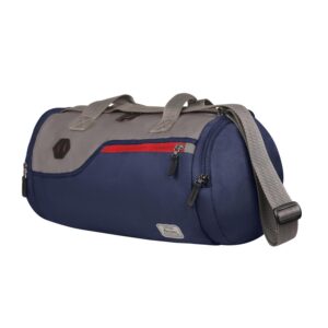 Harissons Casper 29L Sports Duffel Gym Bag for Men & Women with Spacious Main Compartment, 2 Side Pocket Access & Adjustable Shoulder Strap (Navy & Grey)