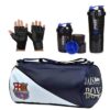 JAIS BOY - we made for young generation Gym Bag Combo Sports Men's Combo of Leather Gym Bag, Gloves and Spider Blue