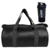 JAISBOY Black Gym Bag Combo Sports Men's Combo of Leather Gym Bag, Shaker Bottle Black Shake Fitness Kit Accessories