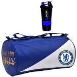 JAISBOY White and Blue Gym Bag Combo Sports Men's Combo of Leather Gym Bag, Spider Bottle BLUEFitness Kit Accessories