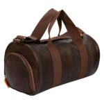 Kuber Industries Gym Bag | Leather Gym Bag for Man | Sports Gym Bag | Fitness Bag | Gym Bag with Adjustable Strap | Shoe Compartment Gym Bags | Brown