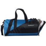 NABAAT Polyester Duffle/Shoulder/Gym Bags for Men and Women Sports Side Bag for Travel, Water Resistant with Shoe Compartment (Blue_Black, GMB-BLBK-1)