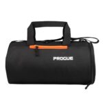 PROGUE Polyester Water-Resistant Gym Bag with Separate Shoe Compartment, Travel Duffle Bag, Sports Duffle for Men & Women, Shoulder Bag, Fitness Bag, Double Side Zipper Pocket -(Black Orange)