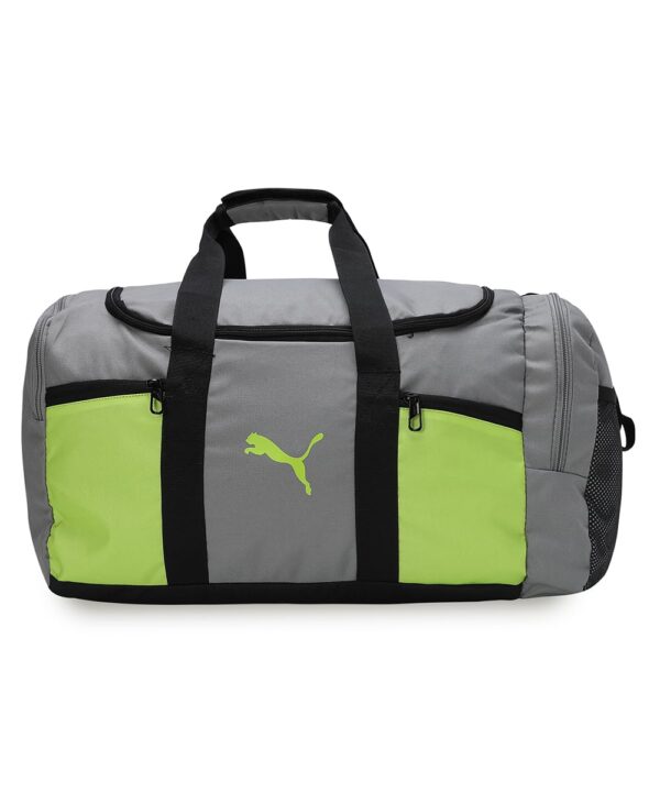 Puma Polyester Unisex-Adult Core Duffle Bag, Gray Fog-Electric Lime (9111203)