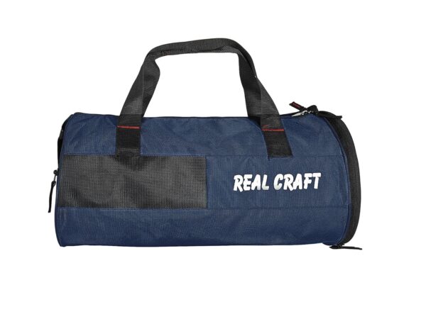 REALCRAFT Polyester 23 cms Navy Blue Gym Bag, Shoulder Bag, Sports Bag for Men & Women with Separate Shoes Compartment (Navy Blue)