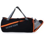 SFANE Polyester Black Duffle Spark Gym Bag, Shoulder Bag, Sports Bag for Men & Women with Shoe Compartment (Orange,Black)