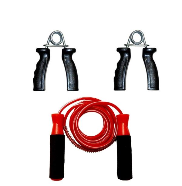 SX Standard Jumping Skipping Rope with Comfortable PVC RED Handle for Weight REDUCING/Warm-UP/Gym/Sports & Gym Fitness.(1 Pair PVC Hand Grip)