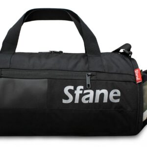 Sfane Polyester Duffle/Shoulder/Gym Bag for Men & Women with Separate Shoe Compartment (Jet Black)