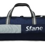 Sfane Sports Navy & Grey Gym Bag/Duffle Bag/Sports Bag/Shoulder Bag/Sports Bags/Gym Bags for Men & Women with Shoe Compartment (Silver)