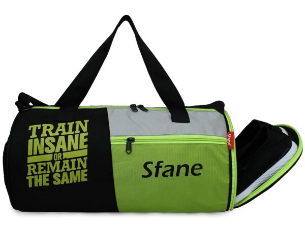 Sfane Sports Neon & Black Gym Bag/Duffle Bag/Sports Bag/Shoulder Bag/Sports Bags/Gym Bags for Men & Women with Shoe Compartment(Green)