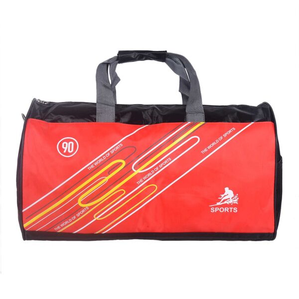 Sports Gym Travel Bags Premium Sports Matty Material Fancy Designed Stripes Gym Duffel Sports Bag (Red)