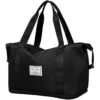 Sprqcart Travel Duffel Bag, Sports Tote Gym Bag, Shoulder Weekender Overnight Bag for Women (Black)