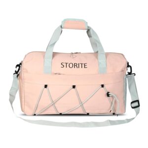 Storite Nylon 48.5 cms Imported Travel Duffle Bag for Women,Muti- Pocket Shoulder Bag for Women with Wet Pocket & Shoe Compartment Weekender Overnight Travel Luggage Bag (Pink – 48.5X27X17.5 Cm)