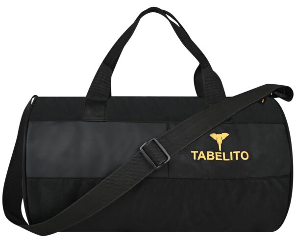 Tabelito Polyester Fitgrip Sports Duffle Gym Bag 30 Litre Water-Resistant Adjustable Shoulder Strap Travel Bags for Men & Women (Black)