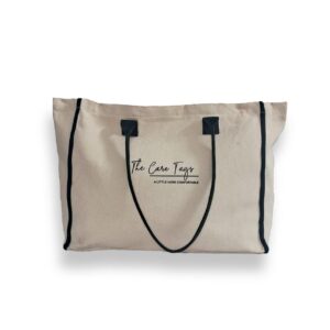 The Care Tags Extra Large Printed Canvas Tote Bag for Women, Zipper Handbags for Women for Shopping, Office & travel tote bag