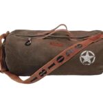 The House of Tara Canvas Duffle Bag for Travel 25 L | Sports Duffel Bags for Men and Women with Waterproof Inner Lining & Adjustable Strap | Cotton Gym Bags with Quick Access Pockets (Brown)