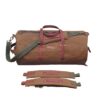 The House of Tara Convertable Canvas Duffle Bag for Travel 25 L | Backpack for Men and Women with Waterproof Inner Lining & Adjustable Removable Strap | Gym Bags with Quick Access Pockets (Brown)