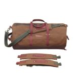 The House of Tara Convertable Canvas Duffle Bag for Travel 25 L | Backpack for Men and Women with Waterproof Inner Lining & Adjustable Removable Strap | Gym Bags with Quick Access Pockets (Brown)