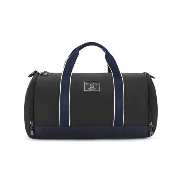 Tommy Hilfiger Garret Unisex Polyester Gym Bag Duffel – Black+Navy