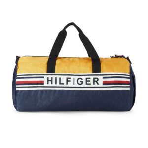 Tommy Hilfiger Polyester 53 cms Navy + Yellow Gym Shoulder Bag (TH/KENDALL0814)