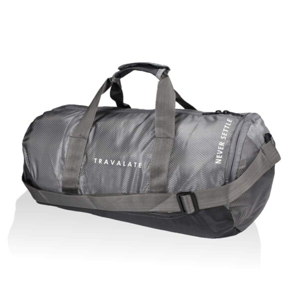 Travalate® 30L Waterproof Gym Bag with Separate Shoe Compartment, Lightweight Polyester Sports Duffle Gym Bag, Yoga, Travel Bag Ideal for Men and Women – (18 X 10 X 9.5 Inch) (Grey)