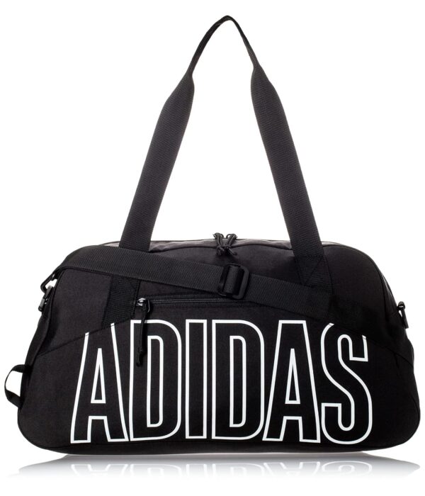 adidas 5150756 Graphic Polyester Duffel Bag, Black/White, OSFA