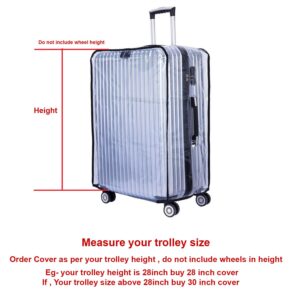 Handcuffs PVC Transparent Luggage Trolley Waterproof Cover|Dust Proof Suitcase & Trolley Bag Cover – 19 Inches