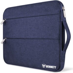 Bennett Khadi and Polyester Drax Laptop Bag Sleeve Case Cover Pouch for 15/15.6 inches Laptop Apple/Dell/Lenovo/ASUS/Hp/Samsung/Mi/MacBook/Ultrabook/Thinkpad/Idea Pad/Surfacepro for Laptops (Blue)