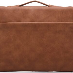 MOCA 360° Protective PU Leather hand bag Sleeve carry case for 15 15.6 16 inch MacBook/Universal Laptop Sleeve Sleeves hand bag for 15 15.6 16 inch Sleeve Bag (Brown)