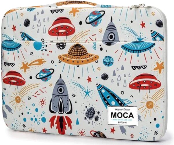 MOCA Beautiful kinmac Canvas Hand Bag Sleeve Carry case for 15 15.6 16 inch MacBook/Universal Laptop Sleeve Hand Bag for 15 15.6 16 inch Sleeve Bag (for 15.4/15.6/16 Inch Laptop, Space), Multi color