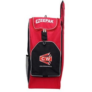 CW EZEEPAK Red Black Cricket Kit Bag for Men Full Size Kit Bag Tool Kit Bag Cricket Kit for Boys – Senior Adult Sports Bakcpack