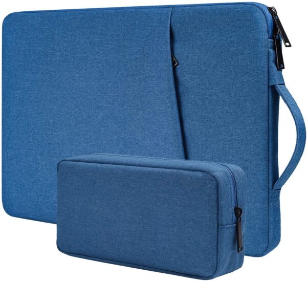 Dynotrek Zipper 11.6 Laptop Sleeve/Case/Cover/Bag with Charger Pouch Compatible with Surface Pro 9 8 7/Laptop Go 2 3, MacBook Air 11/12, HP Asus Samsung Chromebook -Royal Blue