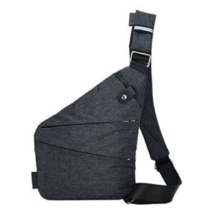 QGTAU BAGS Multi-Function Portable Anti-theft Polyester Business Chest Bag Outdoor Sports Shoulder Bag for Men (Grey)