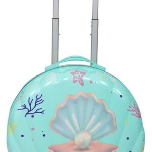 Swarn Products, Cute Pearl Print Trolley Bag Suitcase for Children with Good Capacity with Roller Wheels,(Sea Green,pcs-1)