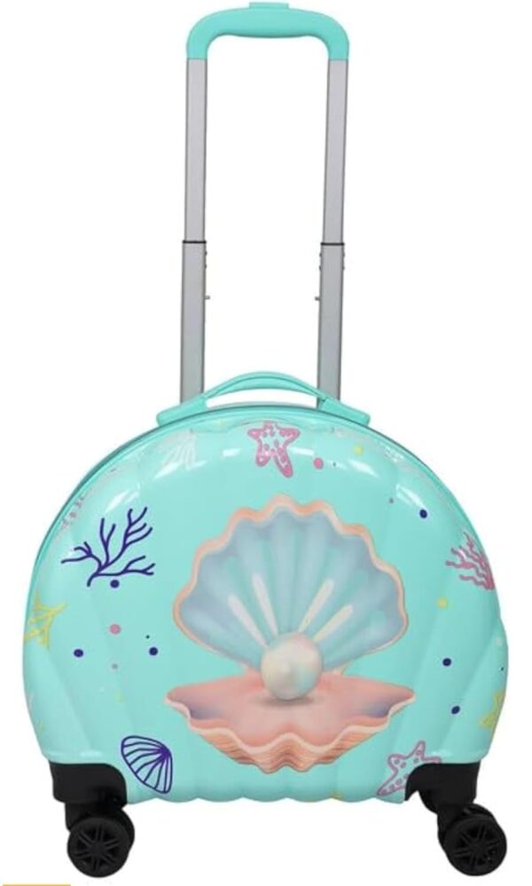 Swarn Products, Cute Pearl Print Trolley Bag Suitcase for Children with Good Capacity with Roller Wheels,(Sea Green,pcs-1)