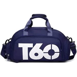 Lightniing Hammerz Polyester 22 Cms Multi Purpose T60 Travel Duffle Bag Lightweight Waterproof Backpack Carry Luggage Bag with Shoe Compartment (Navy Blue)