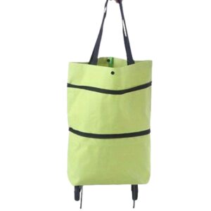 STONE LIGHT Folding Trolley Bag/Fold able Shopping Trolley Bag with Wheels Folding Travel Luggage Bag/Vegetable, Grocery, Shopping Trolley Carry Bag (DIFFERENT COLOR The Item Will Be Of Any/BLUE/RED/ORANGE/GREEN OTHER MultiColor.)