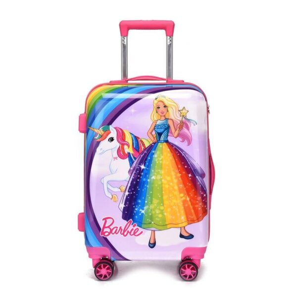 HARSEHAJ PRODUCTS Polycarbonate 360° Rotating Wheels Rainbow Unicorn Printed Pattern & Extra Light Weight Kids Trolley Bag (20 Inch)