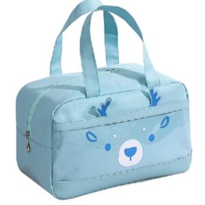 CoolKraft Lunch Bag for School Kids, Girls, Cute Animal Design Bag, Lunch Bag for Office Women Travel Picnic Bag, Insulated Portable Tiffin Bag 29 x 18.5 x 14 cm (Reindeer Sky Blue)