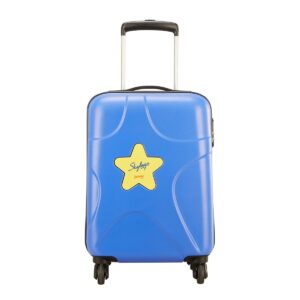 Skybags Polycarbonate Solid Pattern Star-51 Strolly 360°|4 Wheeler Speed_Wheel Trolley Bag (Dazzling Blue, Small)