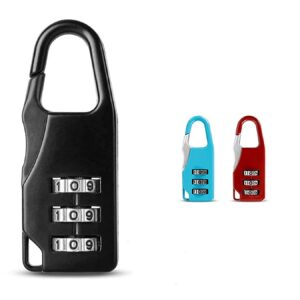 Hetkrishi 2 PC Combination Luggage Padlock 3 Dial Resettable Lock for Suitcase, Laptop Bag/Multi-Purpose Safety Number Lock (Random Color)