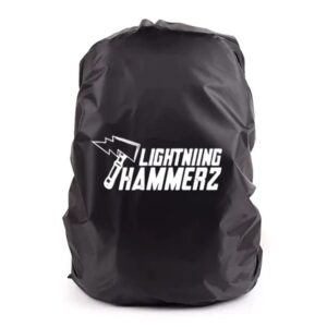 LIGHTNIING HAMMERZ 35L Waterproof Rain Cover & Dust Cover for Backpack with Pouch | Rain Cover for Bag, Backpack, Laptop/School/College & Office Bag | Black Color | (Black and White Print)