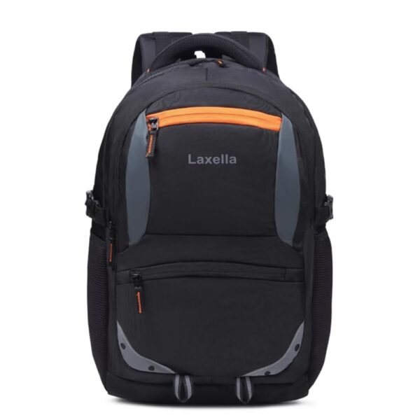 LAXELLA 25 L Casual Waterproof Laptop Bag Backpack | Backpack for Men Women Boys Girls |Office School College Bag |Teens & Student Backpack | Business Bag, Travel Backpack | Black Grey Bag(15 Inch)