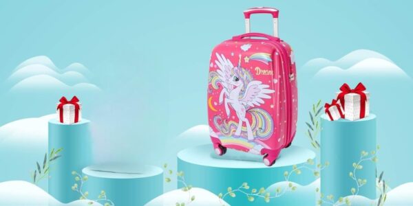 HARSEHAJ PRODUCTS Stylish Rotating Wheels New Dream Unicorn Printed Pattern Suitcase & Extra Light Weight Trolley Bag (20 Inch)