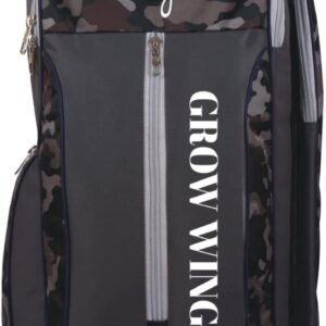 Grow wings Duffle Cricket Kit bag for Cricketer Large Professional Cricket Kit Bag-Sports Bag-Backpack-Cricket Bag, Shoulder Pithu Bag with bat Pocket (Olive Green)